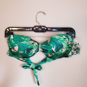 Victoria Secret Swim Top 34DD Palm Green Pink